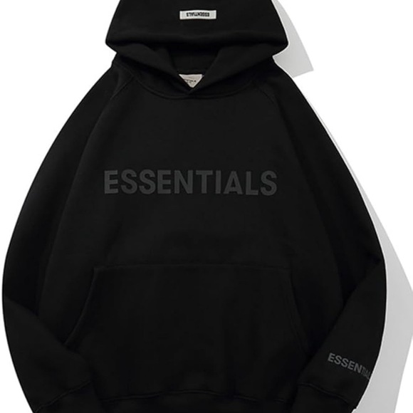 Black size large essentials hoodie brand new it just doesn’t fit me - Picture 1 of 2